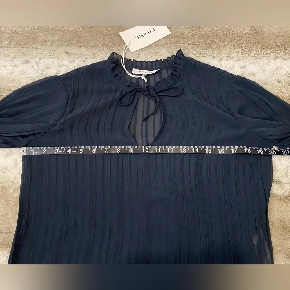 NWT💕FRAME Pleated Tie-Front Top Size XS - Picture 11 of 15